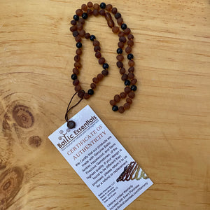 Amber & Shungite Necklace - 16” or 21” - by Baltic Essentials