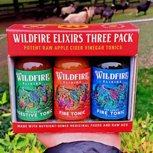 Wellness Tonic 3-Pack of 2oz - Digest/Fighter/Lungs - by Wildefire Elixirs