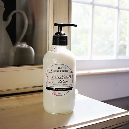 Goat Milk Lotion - Unscented or Lavender - 8oz Pump Bottle - The Hippie Farmer