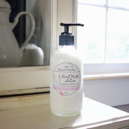 Goat Milk Lotion - Unscented or Lavender - 8oz Pump Bottle - The Hippie Farmer