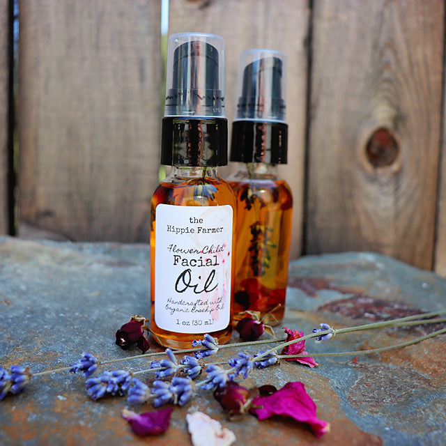 Flower Child Facial Oil - 1oz Glass Bottle - The Hippie Farmer