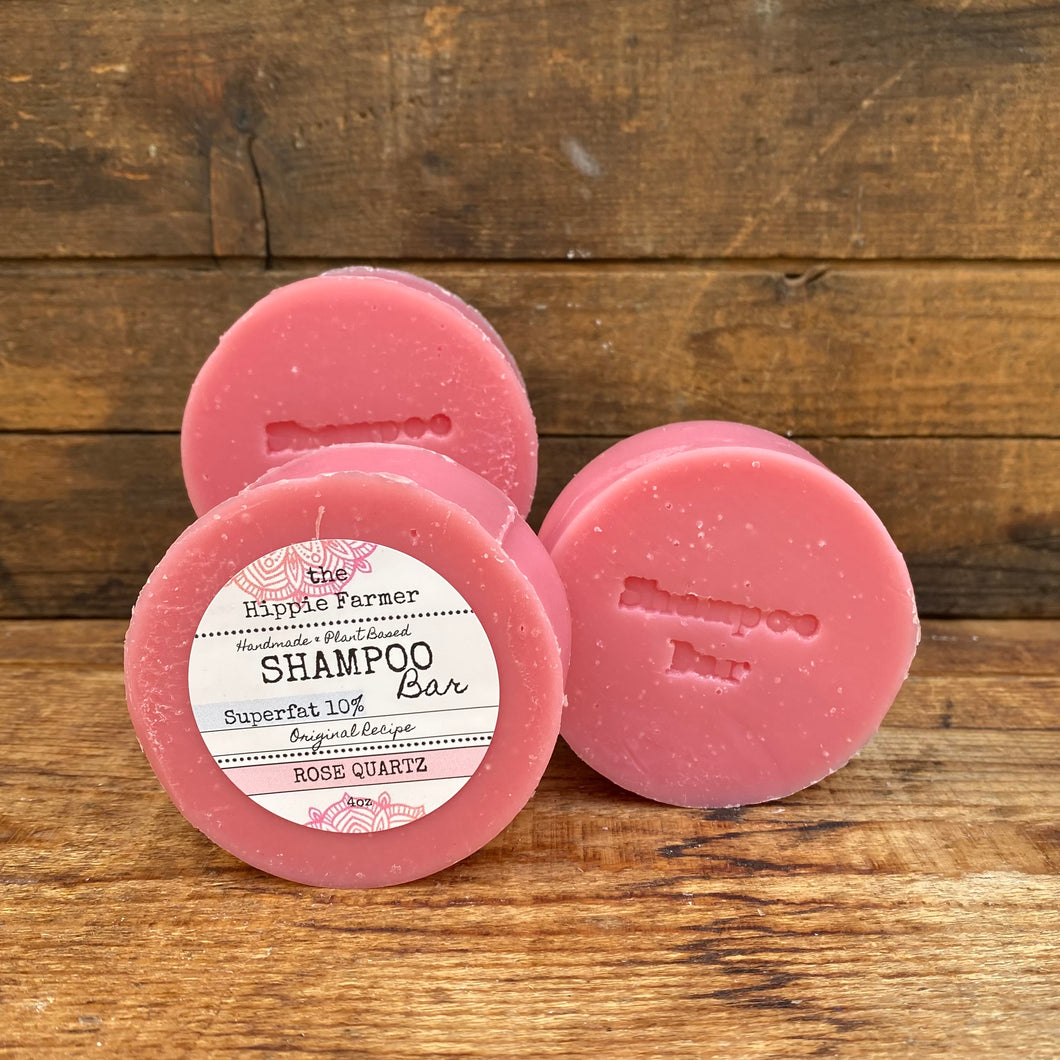 Rose Quartz Shampoo Soap Bar 3% or 10% Superfat - The Hippie Farmer