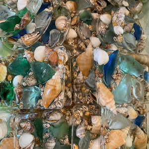 Shells & Sea Glass Soap Dish - Rectangle, Square or Circle - The Hippie Farmer