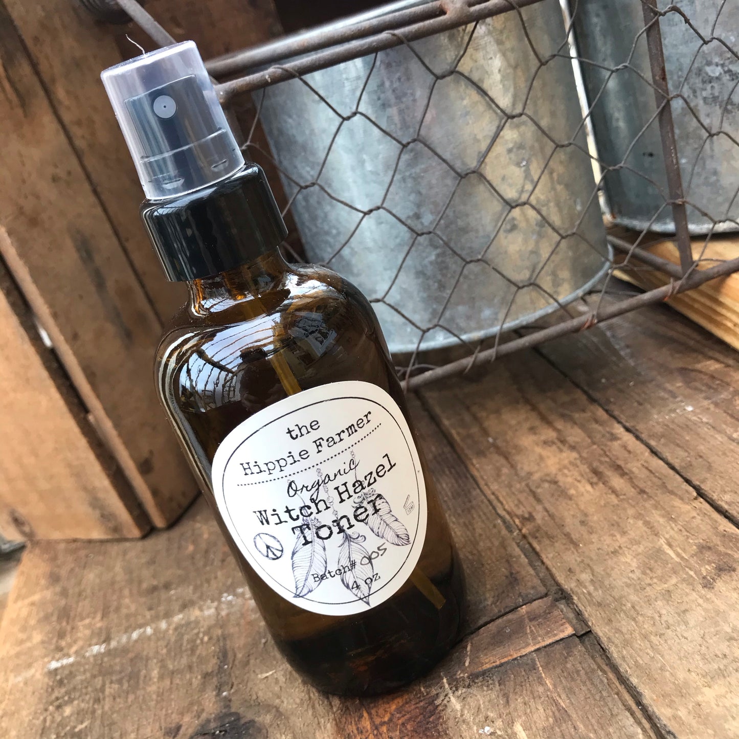 Organic Witch Hazel Toner - 4oz Spray - Alcohol FREE - The Hippie Farmer