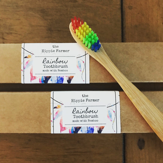 Bamboo Toothbrush - Soft Rainbow Bristle - The Hippie Farmer