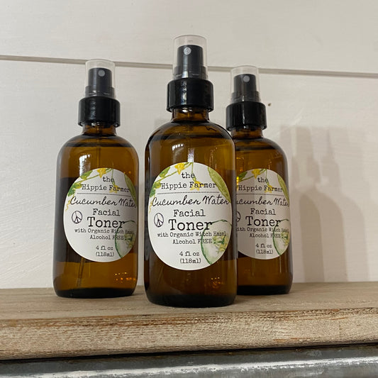 Cucumber & Organic Witch Hazel Toner - 4oz Spray - Alcohol FREE - The Hippie Farmer