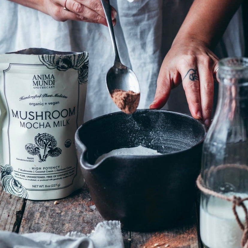 Mushroom Mocha Milk - Longevity Mushrooms - 8 oz or 1lb (16oz) - by Anima Mundi Apothecary