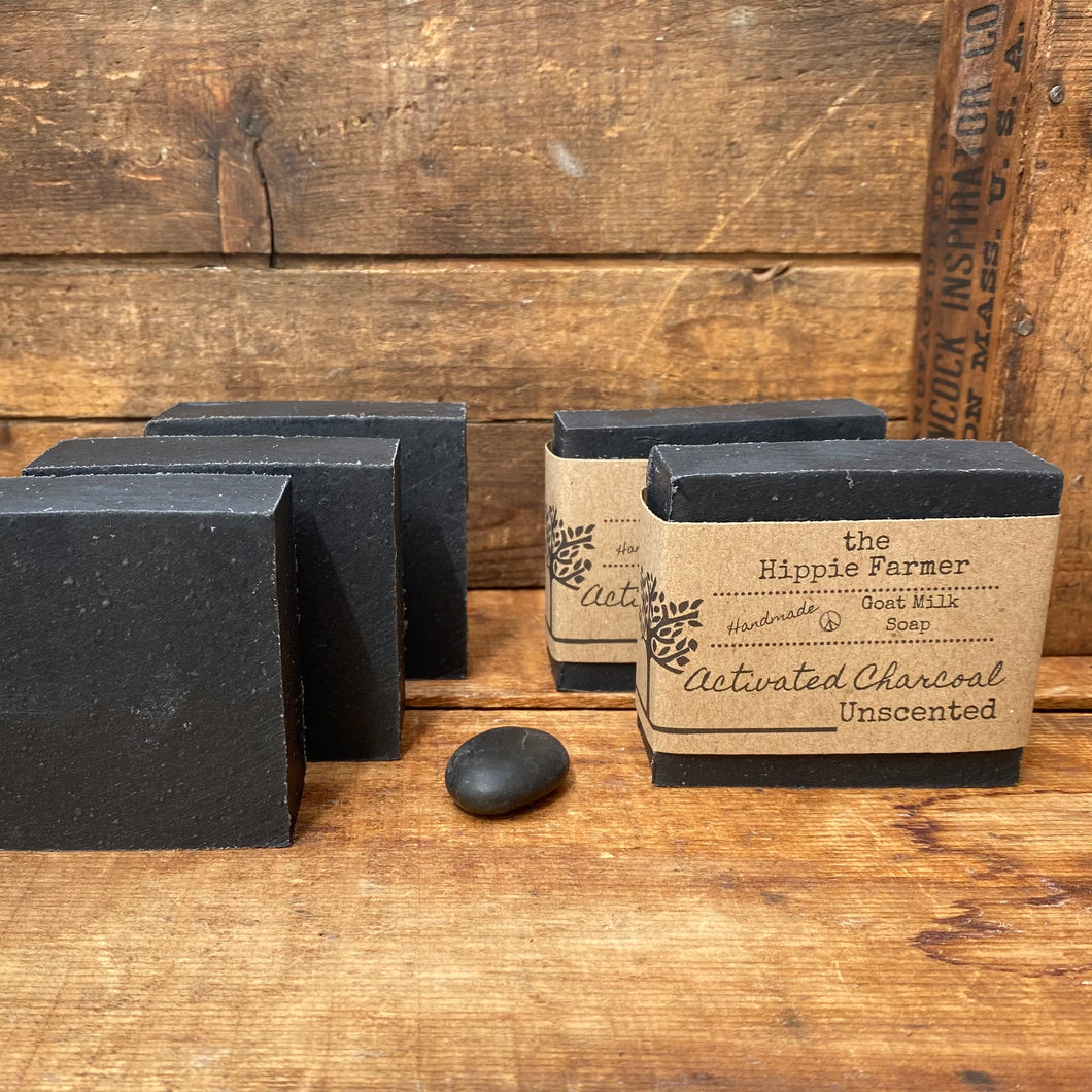 Goat Milk Soap - Activated Charcoal - Unscented - The Hippie Farmer