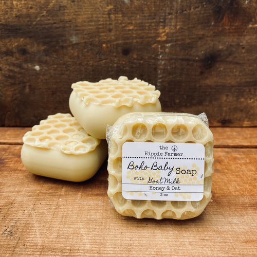 Goat Milk Boho Baby Soap - Honey Oat or Lavender Essential Oil - 3 oz - The Hippie Farmer