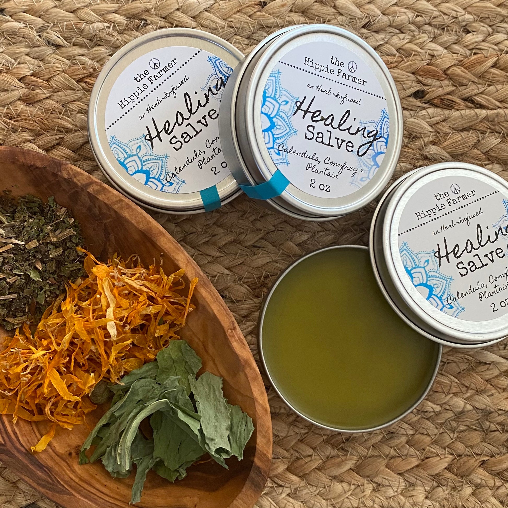 Herbal Infused Healing Salve - For Cuts, scars, scrapes & more - 2 oz or 4 oz Tin - The Hippie Farmer