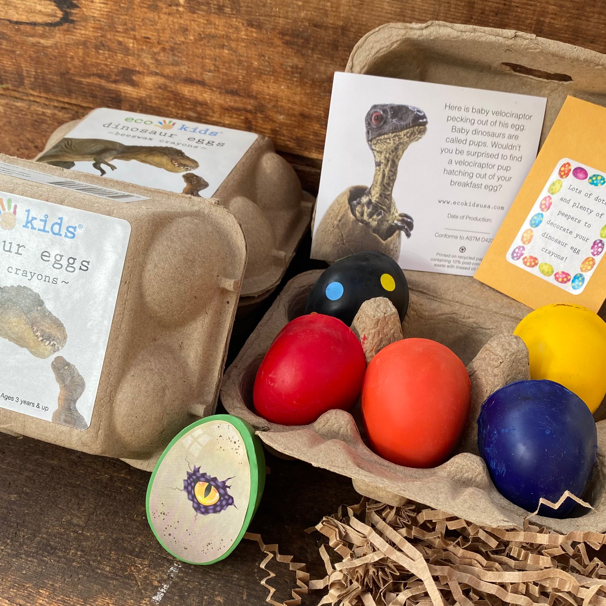 Dinosaur Eggs - Beeswax Crayons - by eco kids - The Hippie Farmer