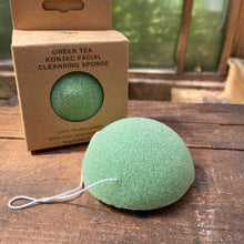 Load image into Gallery viewer, Konjac Biodegradable Sponge - Green Tea or Charcoal - by Mother Earth ME - The Hippie Farmer