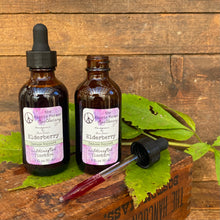 Load image into Gallery viewer, Elderberry Tincture or Glycerite - Homegrown on Our Farm - 2oz - LIMITED SEASONAL BATCH - The Hippie Farmer