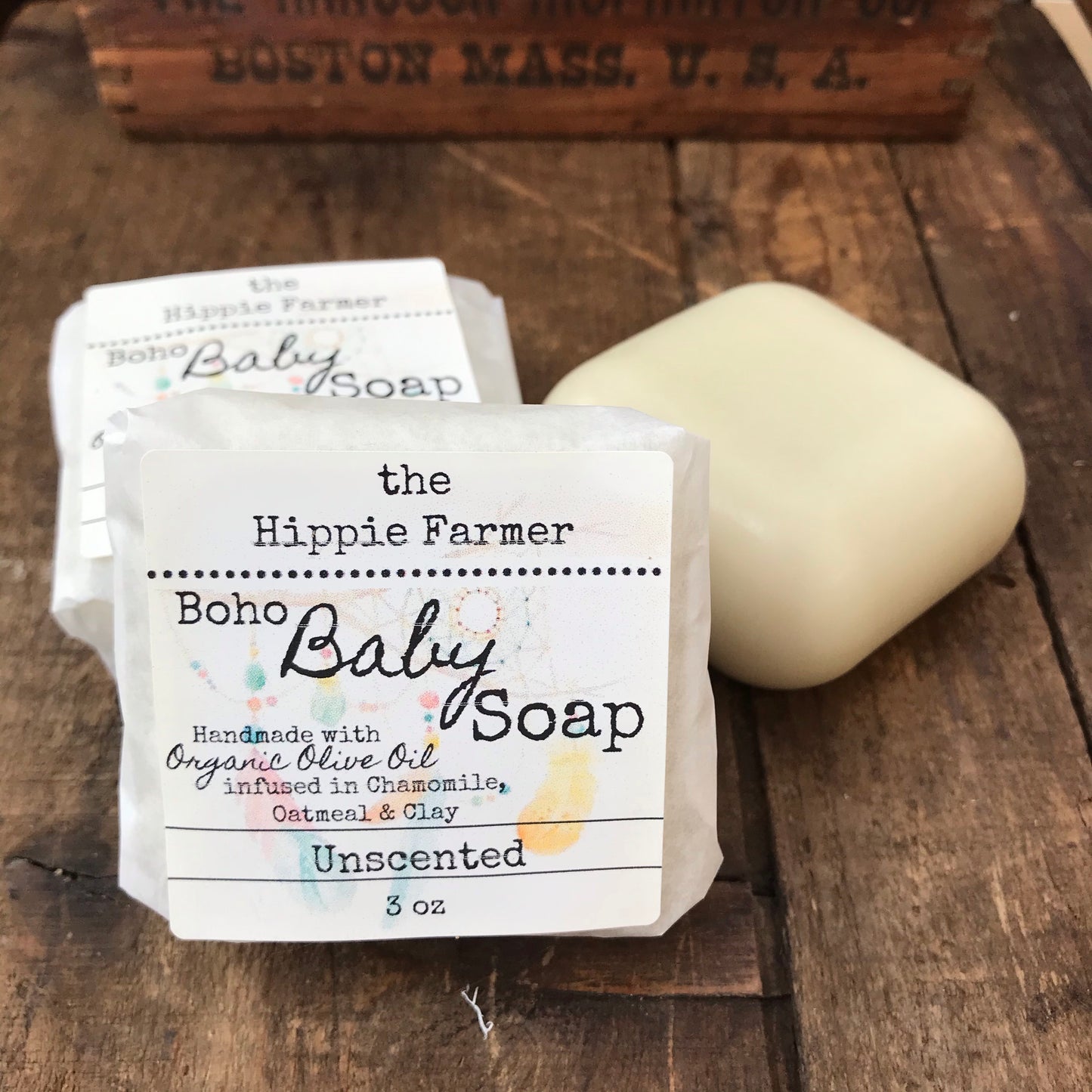 Boho Baby Soap - Unscented or Lavender Essential Oil - 3 oz - The Hippie Farmer