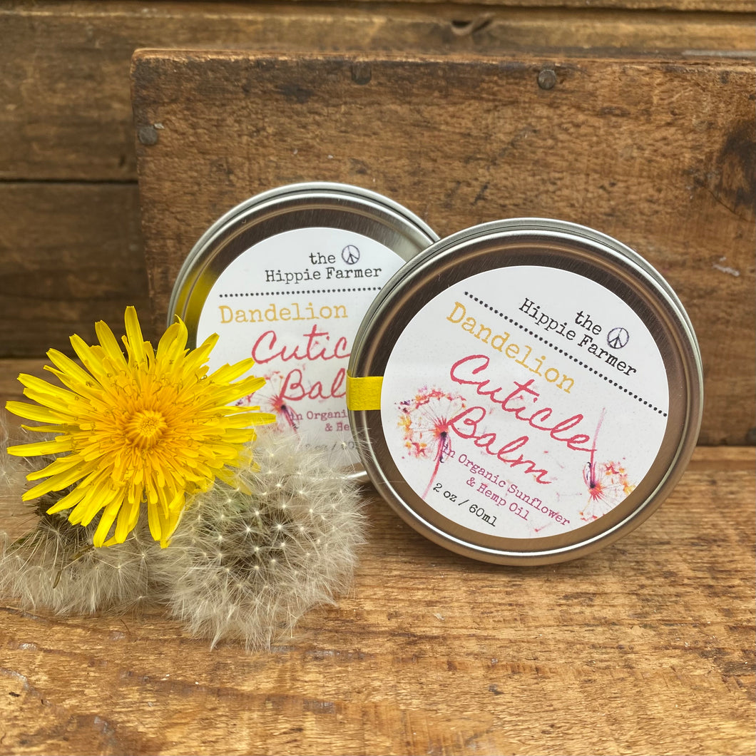 Cuticle Balm - Organic oils infused with Dandelion - 2 oz - The Hippie Farmer