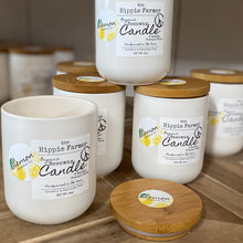 Load image into Gallery viewer, Lemon EO - Organic Beeswax Candles with Wooden Crackle Wick - 8oz - The Hippie Farmer