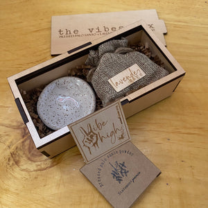 The Vibes Box - Pressed Palo Santo + Lavender + Pinch Bowl - by Statement PEACE