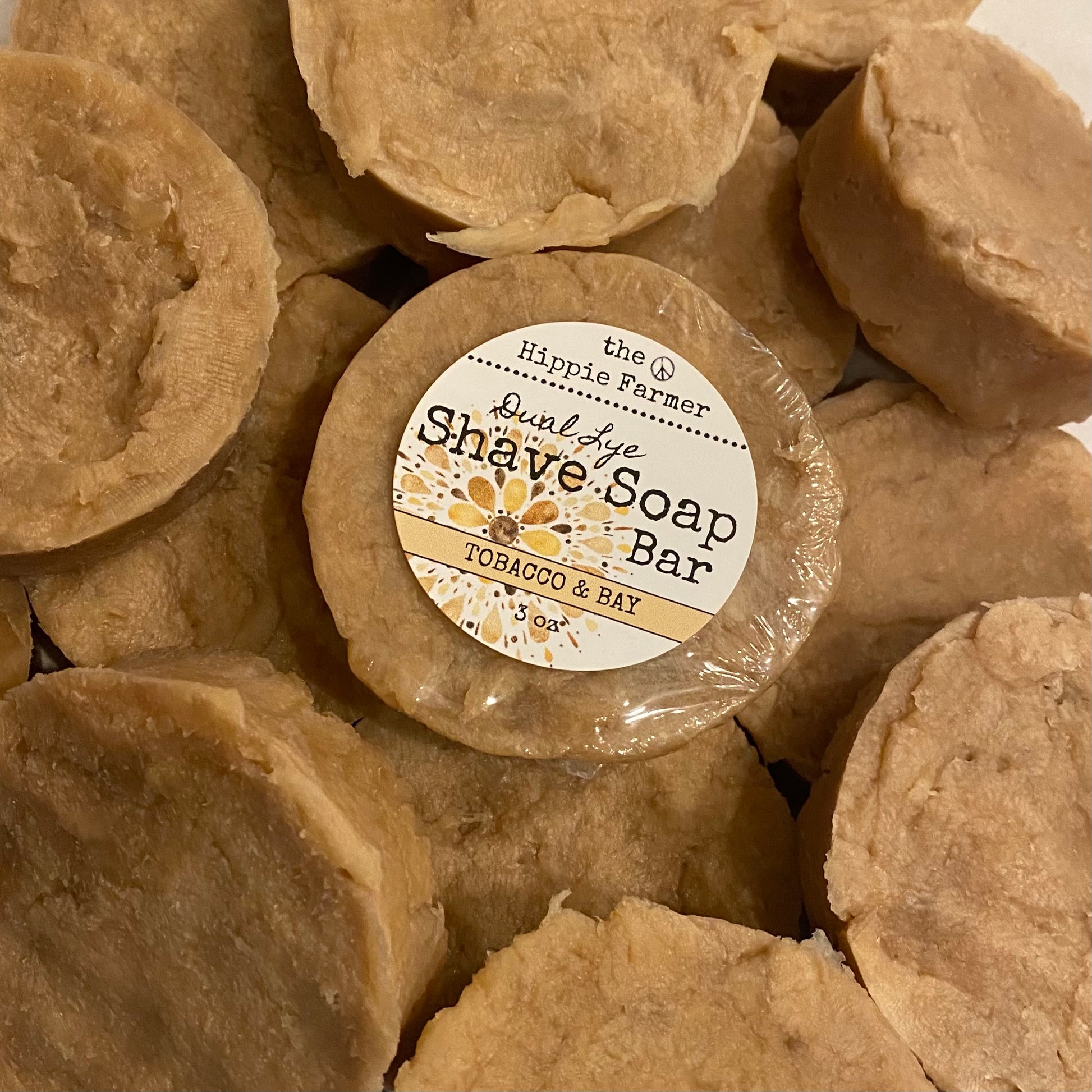 Old Fashioned Dual Lye Shave Soap - Tobacco & Bay - 3oz - The Hippie Farmer