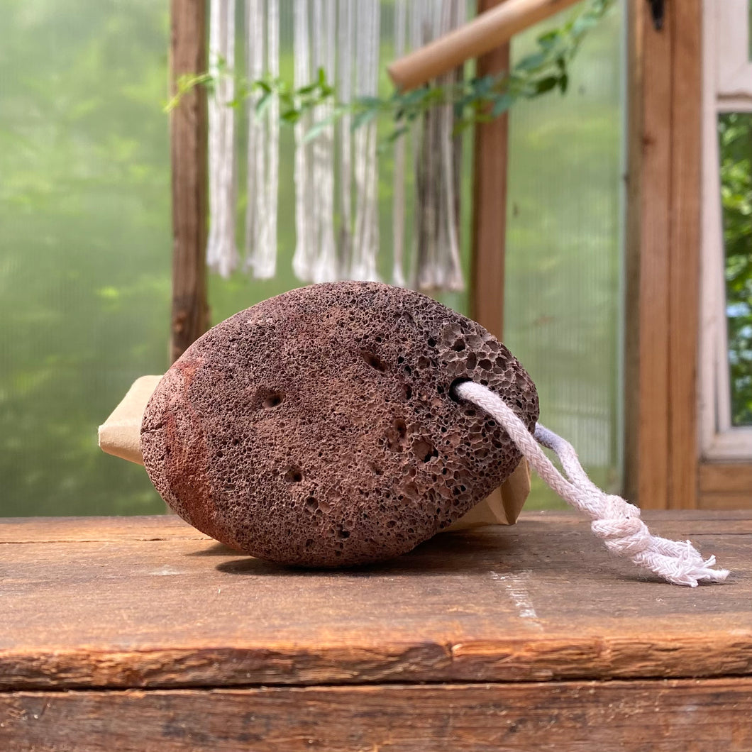 Lava Pumice Stone with Cotton Hanging Loop - by Mother Earth ME - The Hippie Farmer