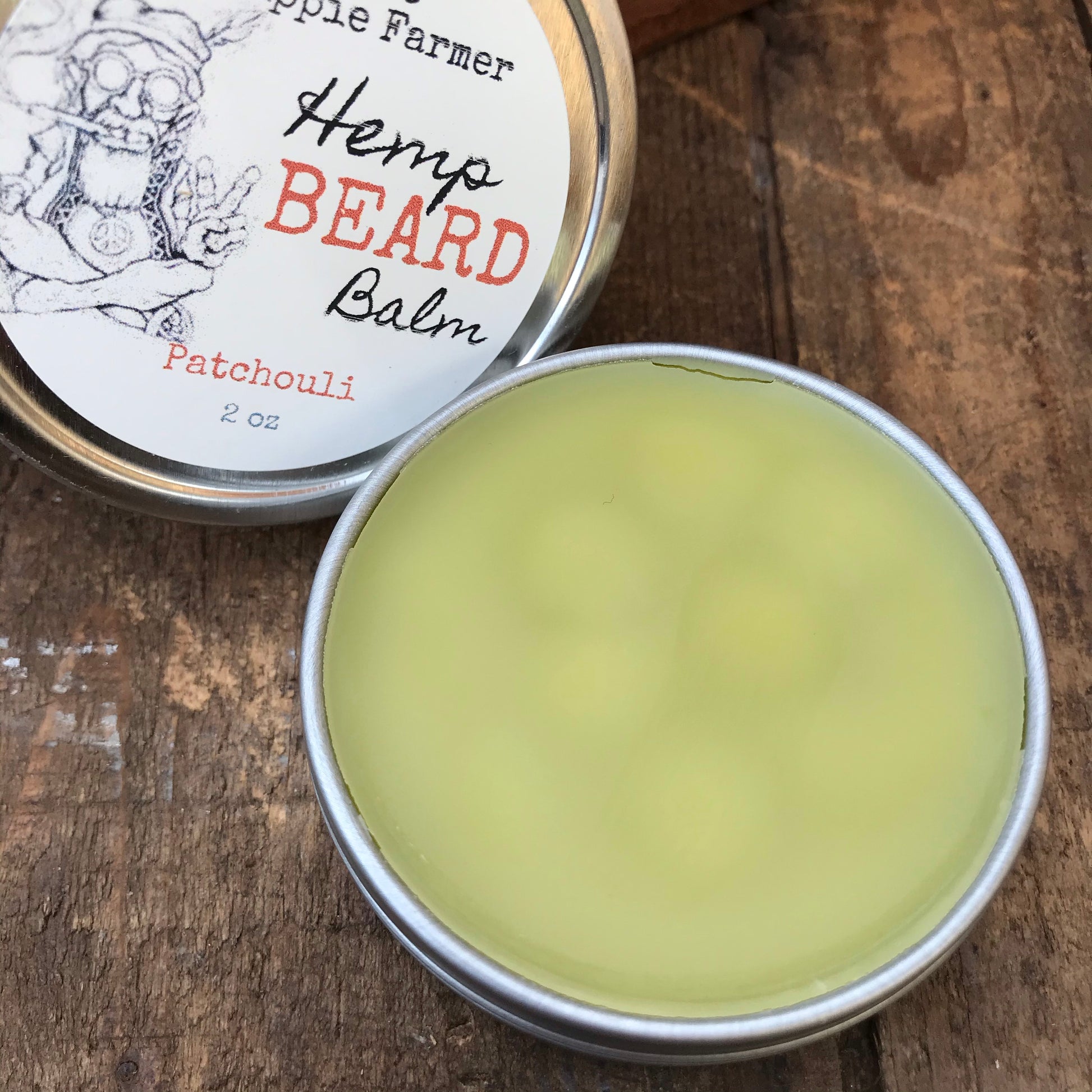 Hemp Beard Balm - 2 oz Tin - Patchouli - The Hippie Farmer