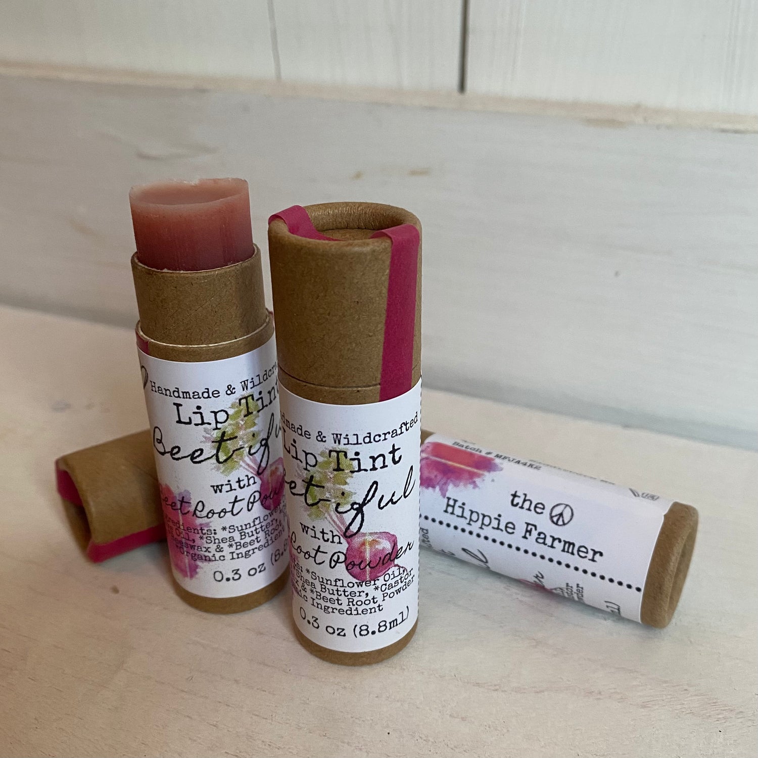Beet-iful Lip Balm - 0.3oz Tube - Beet Tinted & Unscented - The Hippie Farmer