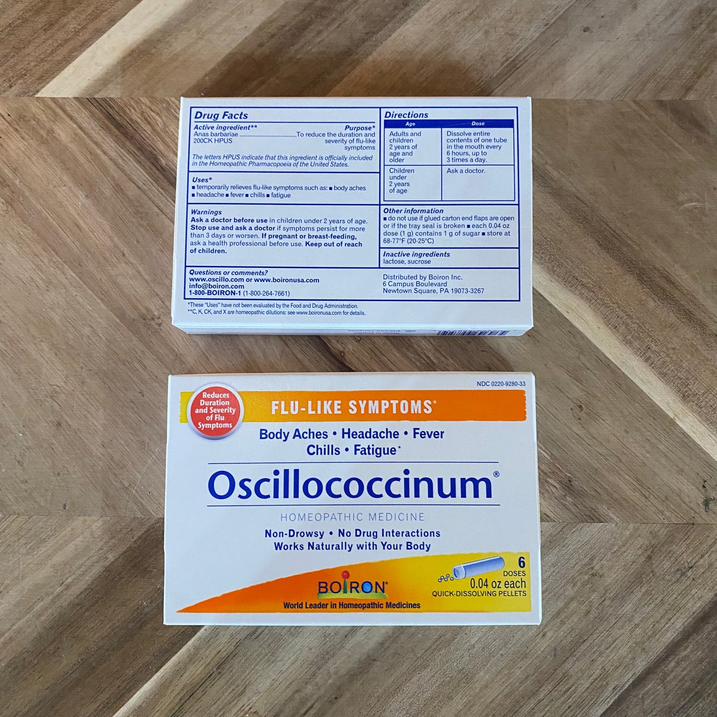 Oscillococcinum 6 Doses - Flu-Like Symptoms - by Boiron Homeopathic Medicine