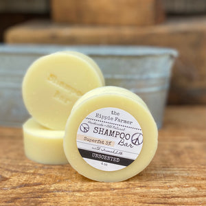 Unscented Shampoo Soap Bar 3% with Tussah Silk or 10% Superfat Original Recipe - The Hippie Farmer