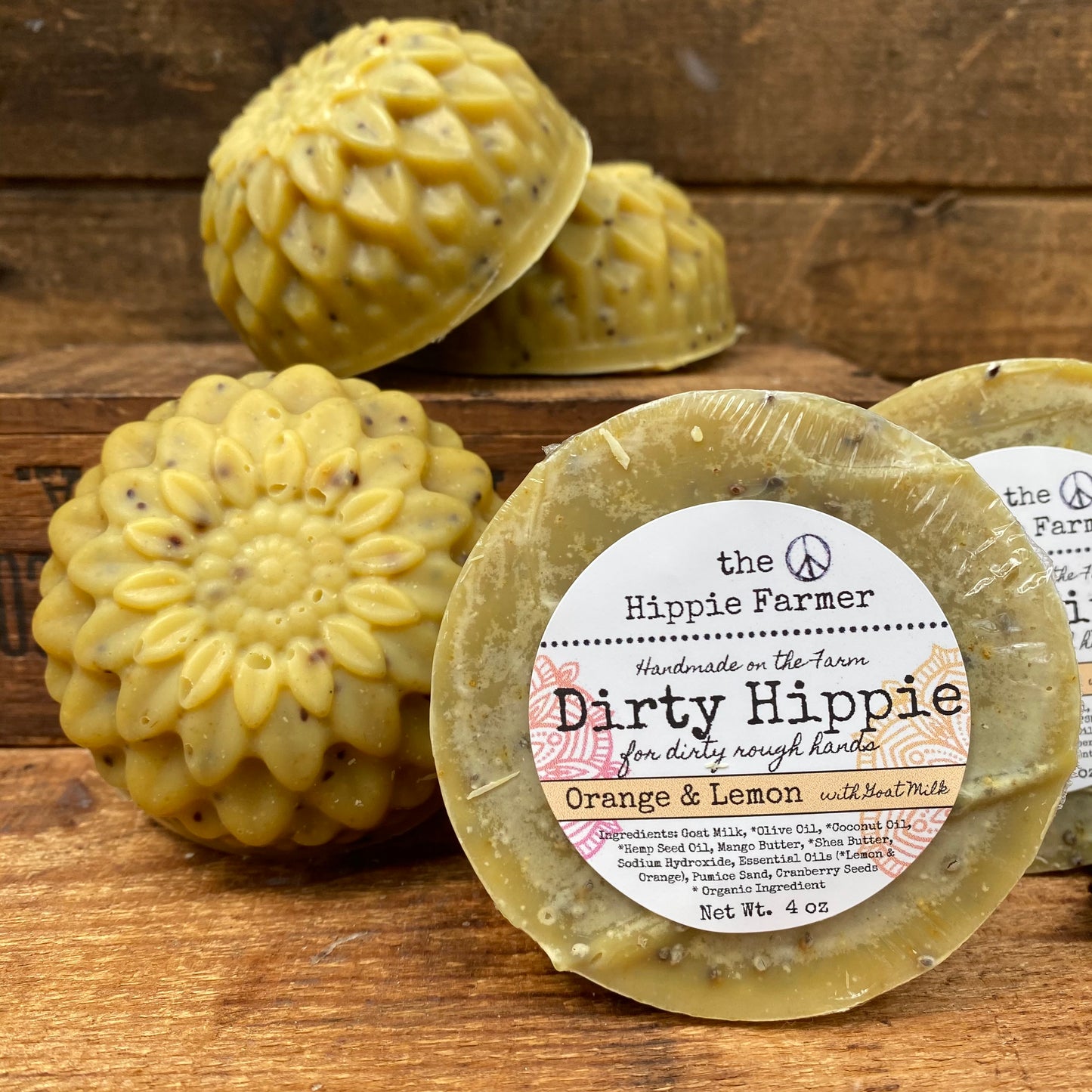 Dirty Hippie Soap - Orange & Lemon Essential Oil with Goat Milk - 4oz - The Hippie Farmer