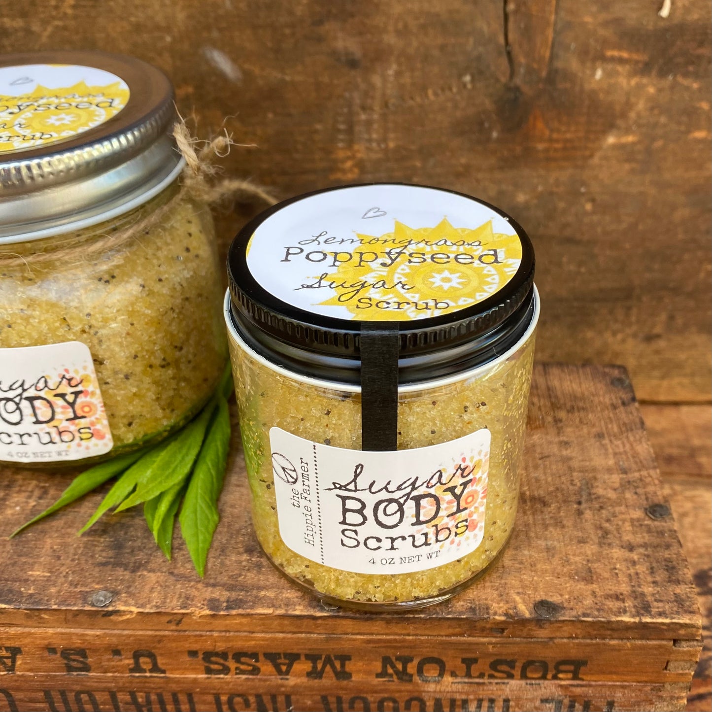 Sugar Body Scrub - Lemongrass Poppyseed - 8oz or 4oz - The Hippie Farmer