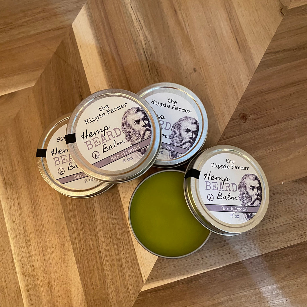 Hemp Beard Balm - 2 oz Tin - Sensual Sandalwood - The Hippie Farmer