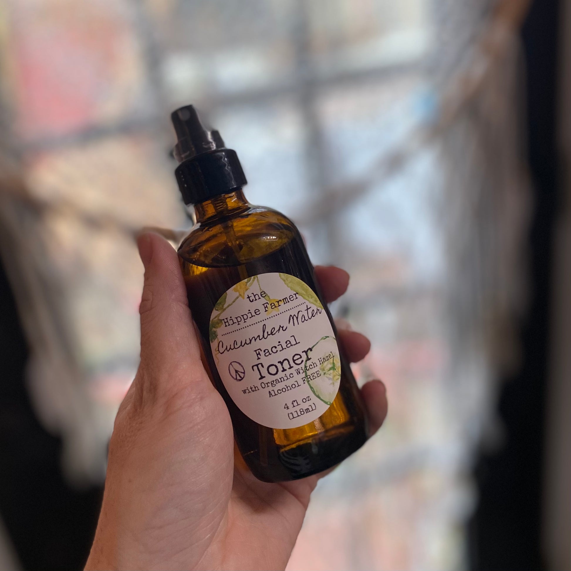 Cucumber & Organic Witch Hazel Toner - 4oz Spray - Alcohol FREE - The Hippie Farmer