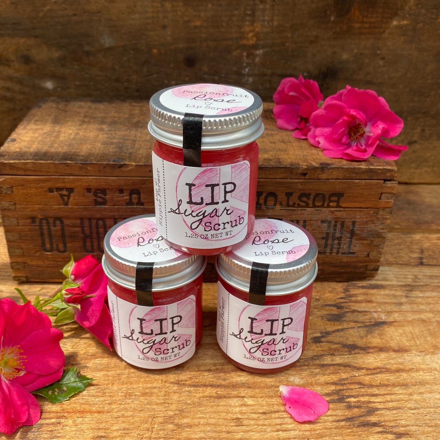 Passionfruit Rose - Sugar Lip Scrub - 1.25 oz - The Hippie Farmer