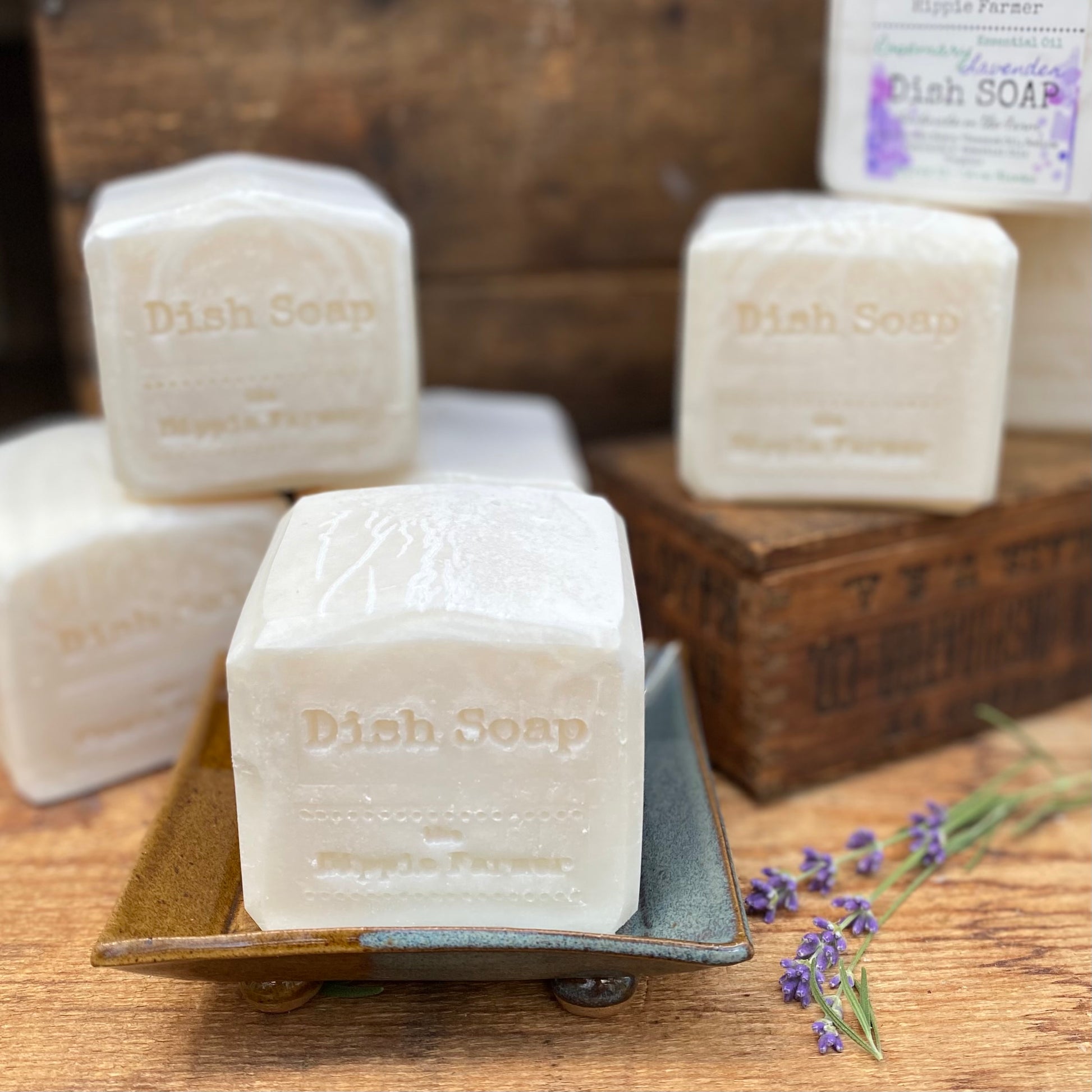 Rosemary Lavender Dish Bar Soap - Sample or Full Block - The Hippie Farmer