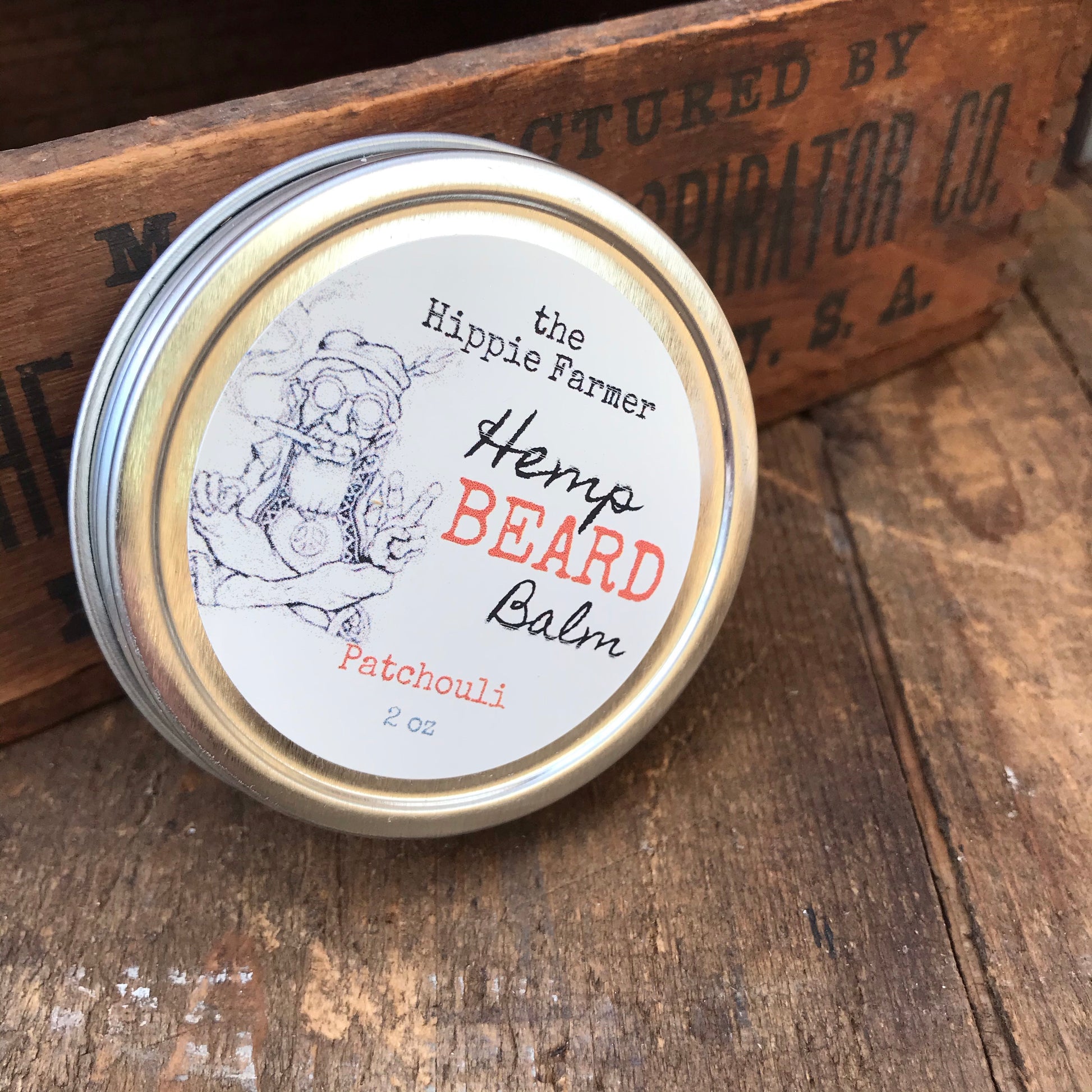 Hemp Beard Balm - 2 oz Tin - Patchouli - The Hippie Farmer