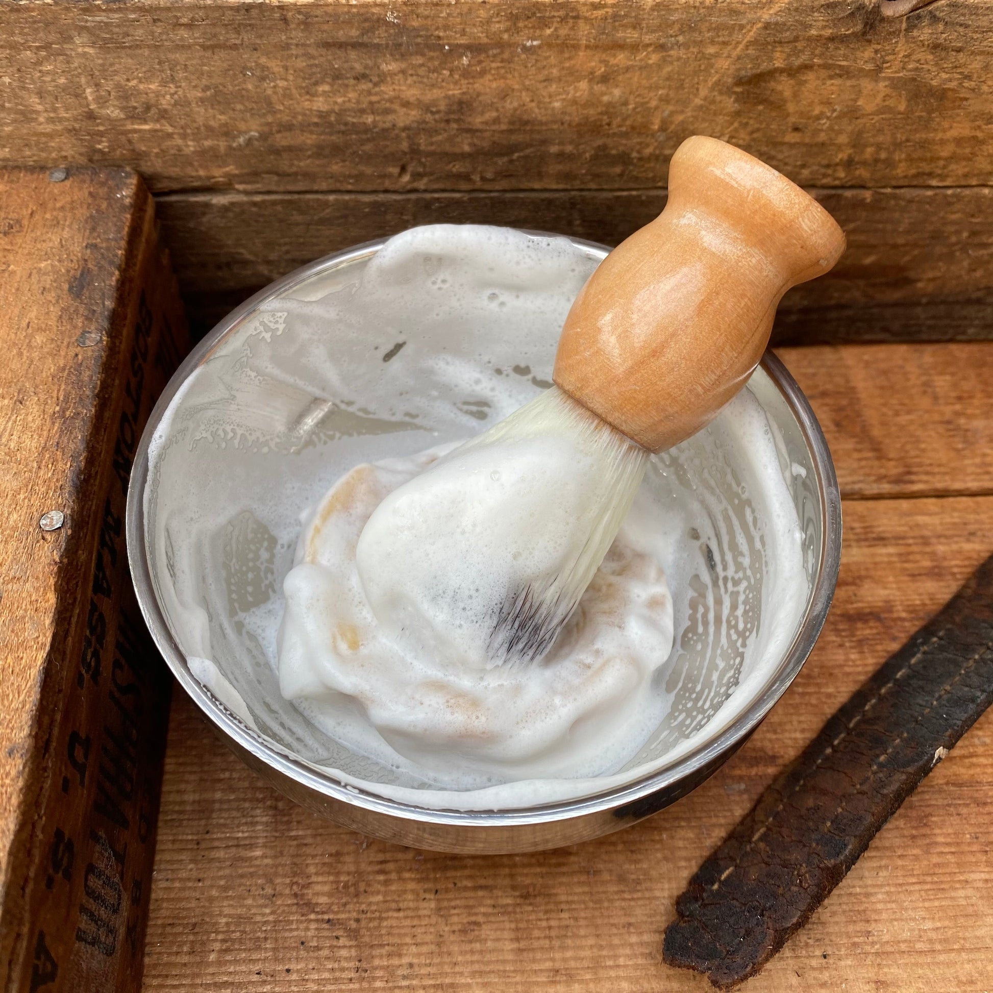 Old Fashioned Dual Lye Shave Soap with BEER -  Oatmeal Stout - 3oz - The Hippie Farmer