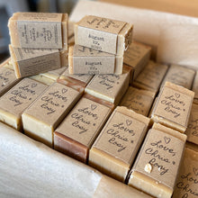 Load image into Gallery viewer, Goat Milk Soap Bar Favors - Weddings, Baby Showers, &amp; more... - Half bars (Bulk ONLY, 20 minimum) - The Hippie Farmer