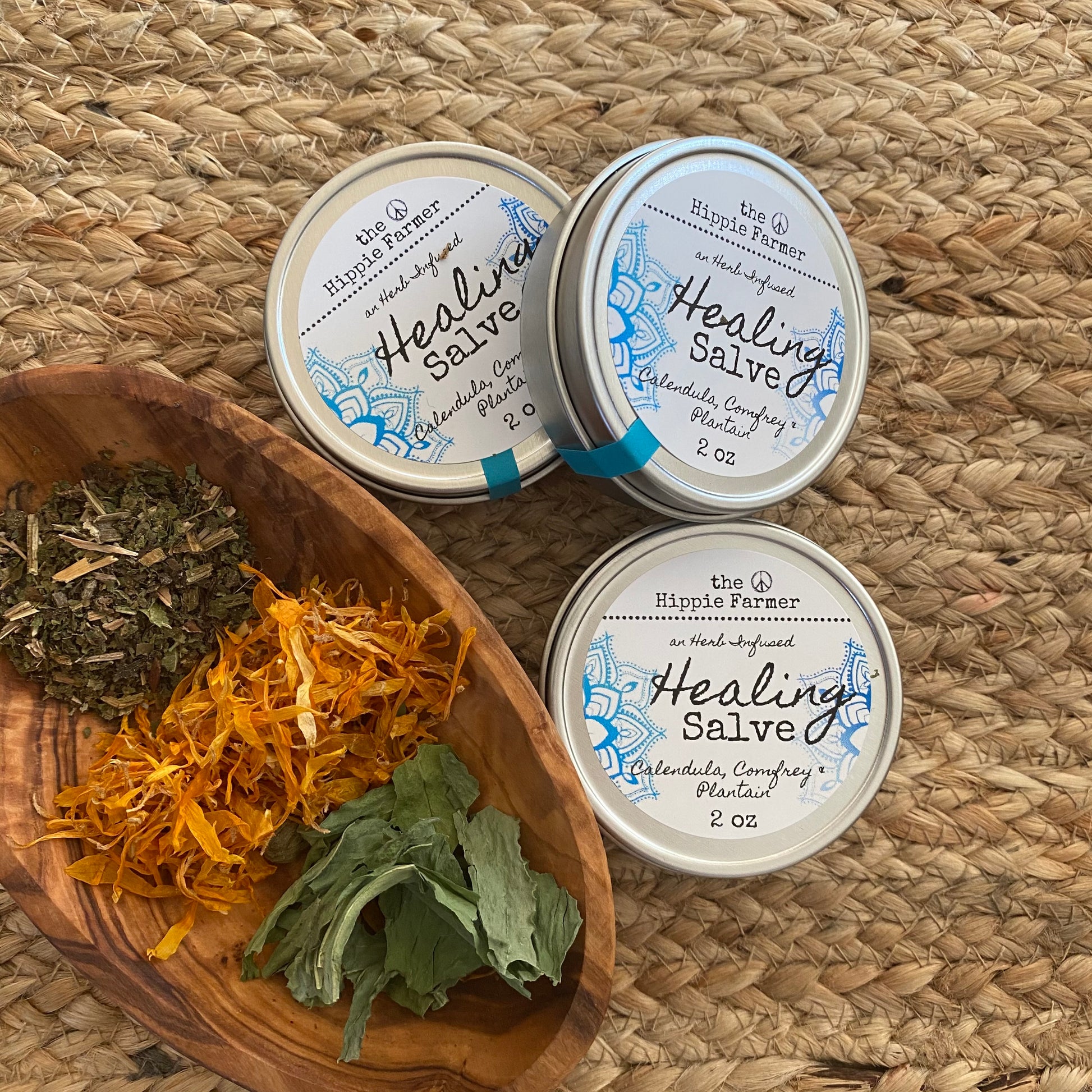 Herbal Infused Healing Salve - For Cuts, scars, scrapes & more - 2 oz or 4 oz Tin - The Hippie Farmer