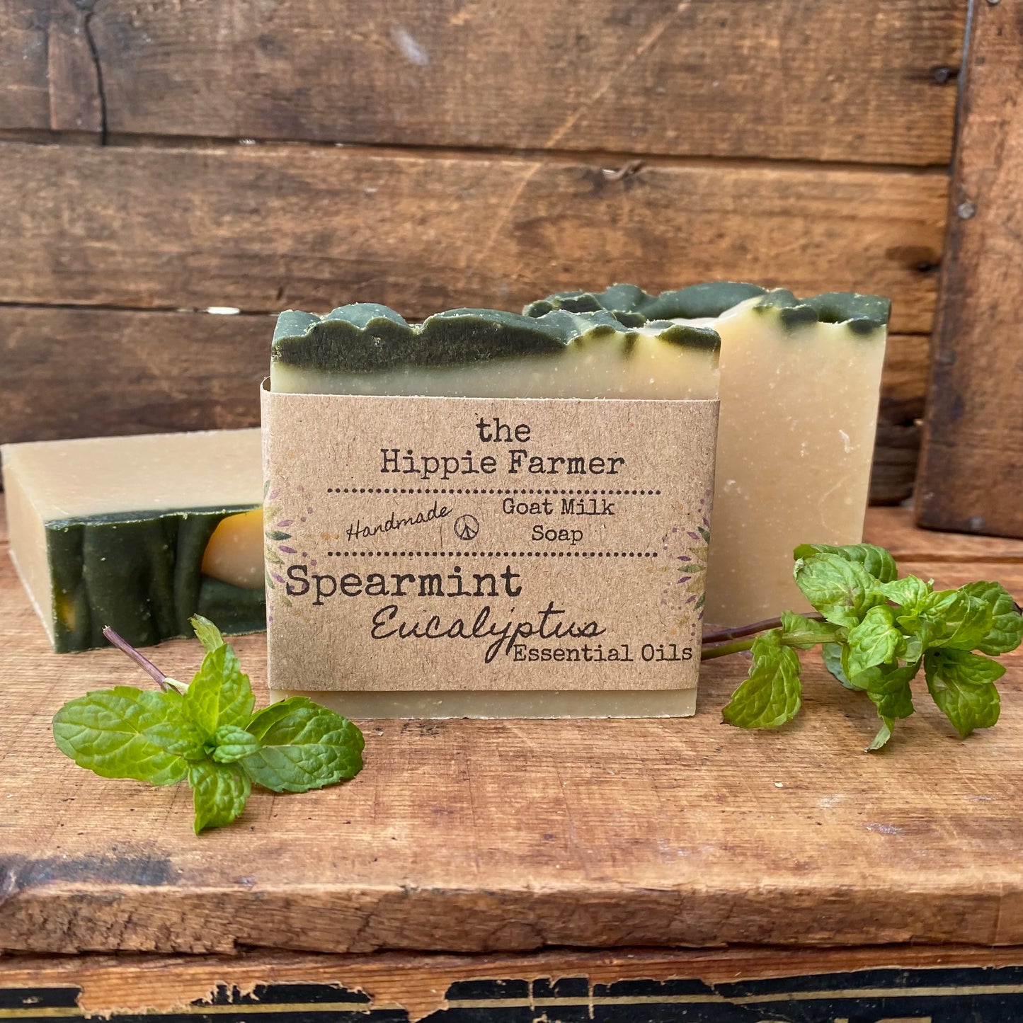 Goat Milk Soap - Spearmint Eucalyptus Essential Oils - The Hippie Farmer