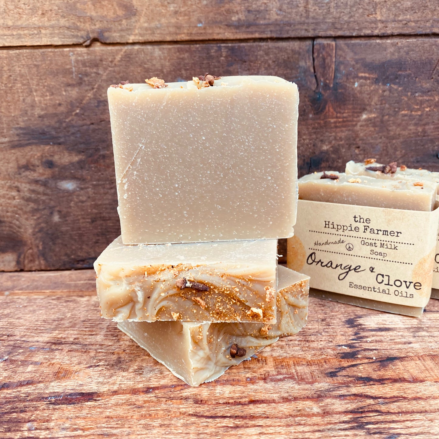 Seasonal Winter 2022 - Goat Milk Soap - Orange & Clove Essential Oils- 4.5oz - The Hippie Farmer