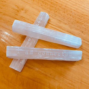 “I am connected” Selenite Wand - The Hippie Farmer