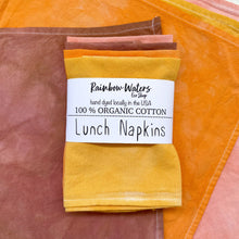 Load image into Gallery viewer, 4-pack Lunch Napkins | Hand Dyed | Organic Cotton | 2 color choices by Rainbow Waters - The Hippie Farmer