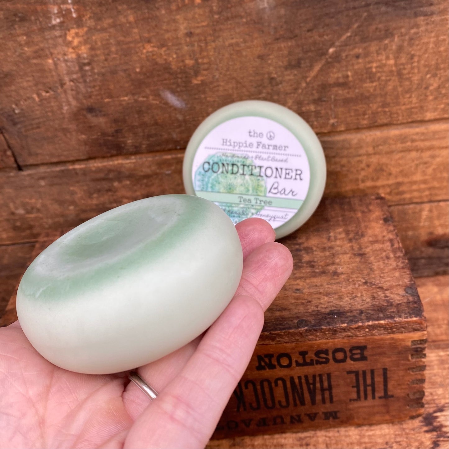 Solid Conditioner Bar with Keratin & Honeyquat- Tea Tree Essential Oil 2oz - The Hippie Farmer