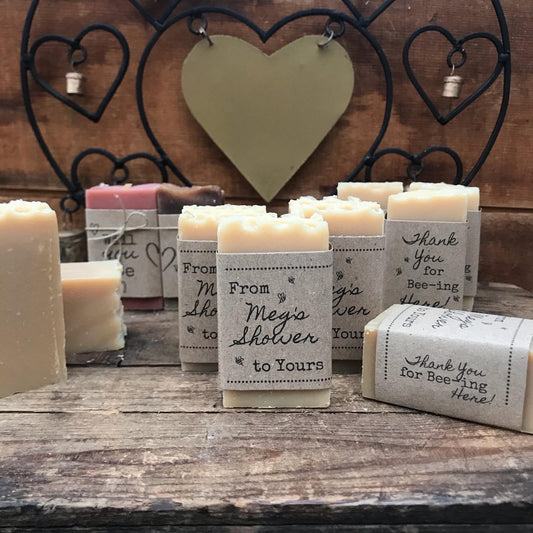 Goat Milk Soap Bar Favors - Weddings, Baby Showers, & more... - Half bars (Bulk ONLY, 20 minimum) - The Hippie Farmer