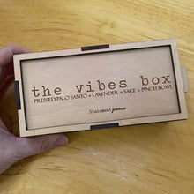 Load image into Gallery viewer, The Vibes Box - Pressed Palo Santo + Lavender + Pinch Bowl - by Statement PEACE
