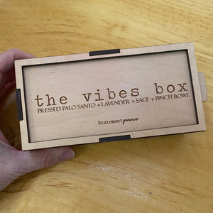 The Vibes Box - Pressed Palo Santo + Lavender + Pinch Bowl - by Statement PEACE