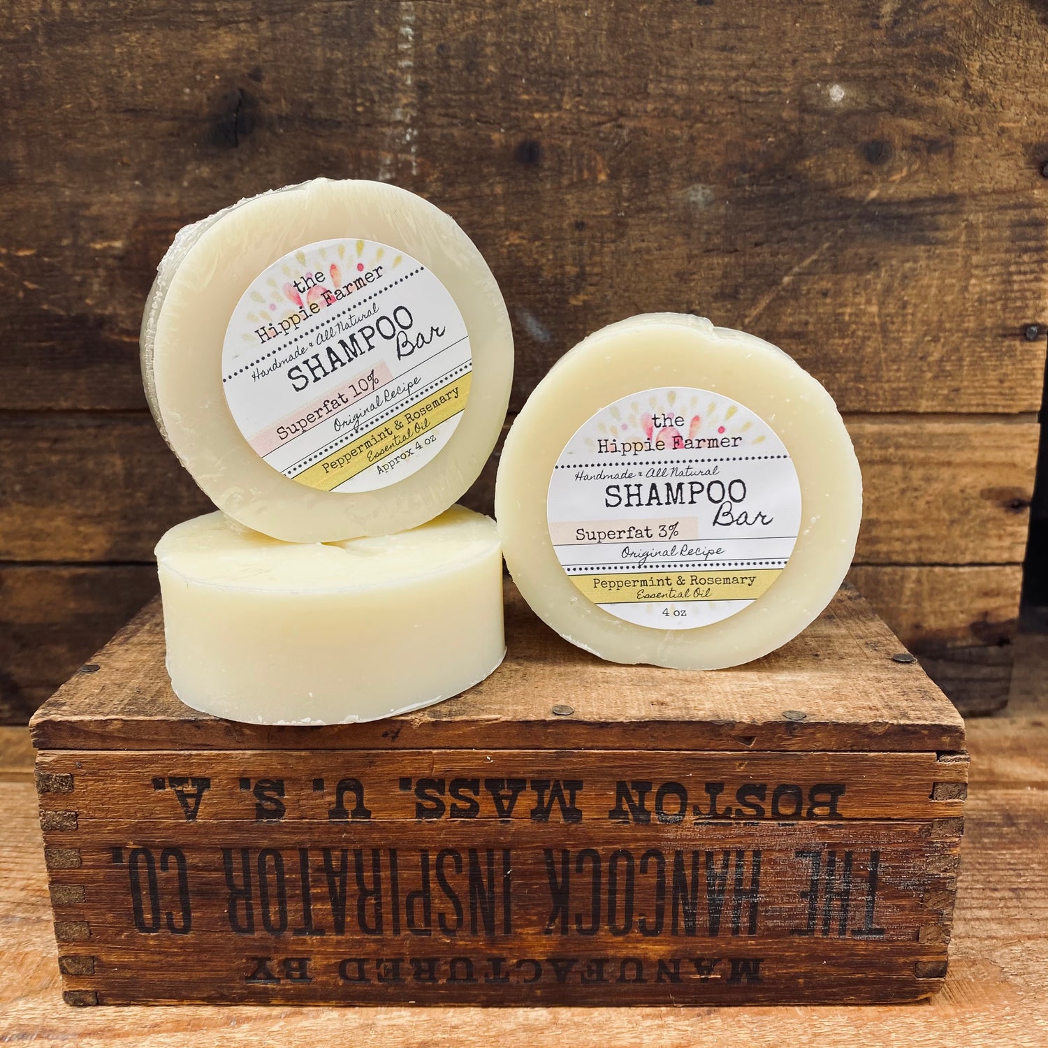 Shampoo Soap Bar - Peppermint & Rosemary - 3% or 10% Superfat - The Hippie Farmer