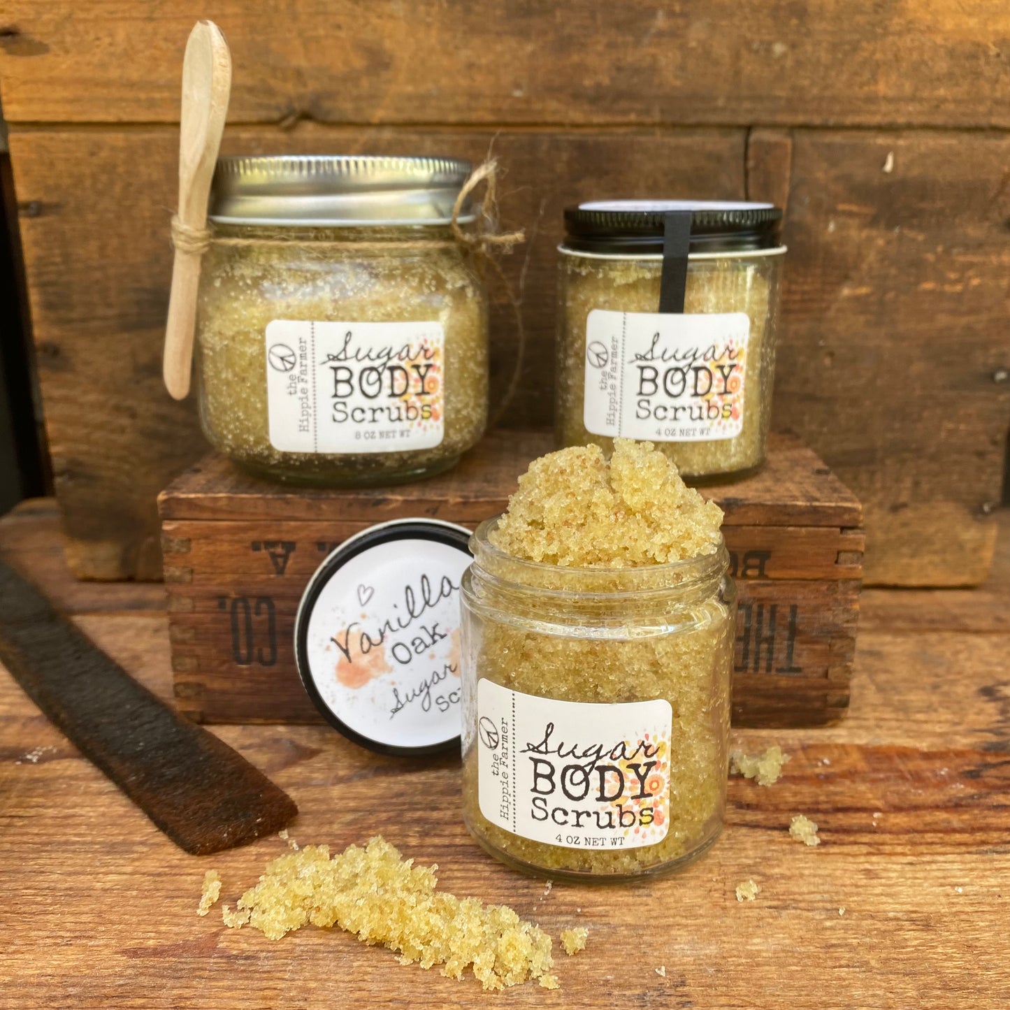 Sugar Body Scrub - Vanilla Oak - 8oz or 4oz - The Hippie Farmer