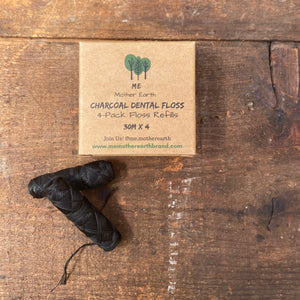 Eco Charcoal Dental Floss - Biodegradable - by Mother Earth ME - The Hippie Farmer