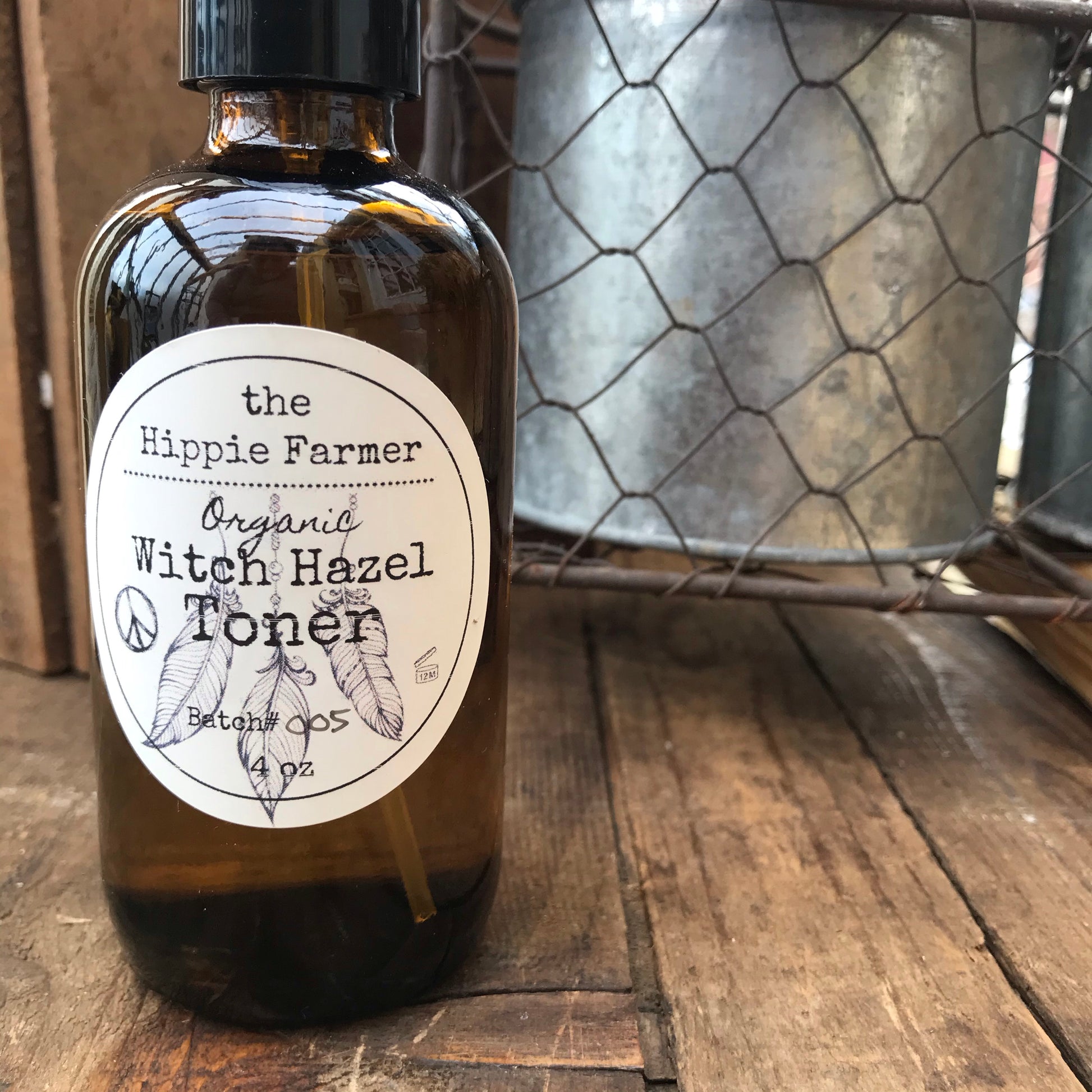 Organic Witch Hazel Toner - 4oz Spray - Alcohol FREE - The Hippie Farmer